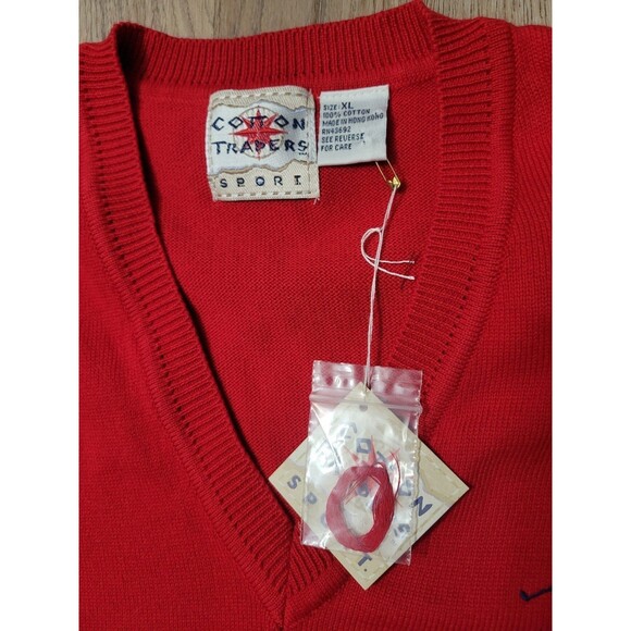 Nwt Cotton Traders Sport Vintage Golf Sweater Vest Red size XL - Picture 3 of 5